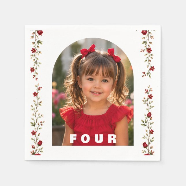 Servilleta De Papel Servilletas de cumpleaños personalizadas para niña (Anverso)