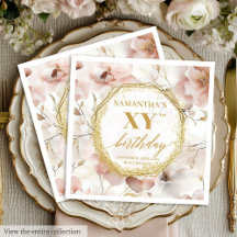 Servilletas de Cumpleaños Personalizadas Watercolo
