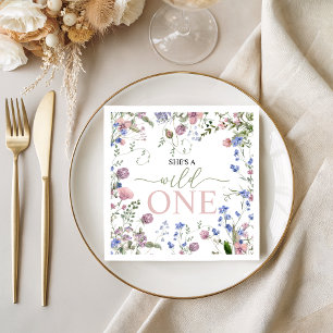 Servilleta De Papel Servilletas de cumpleaños Wild One Wildflower