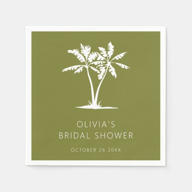 Servilleta De Papel Servilletas de Desayuno Nupcial de Palma Tropical  (Anverso)