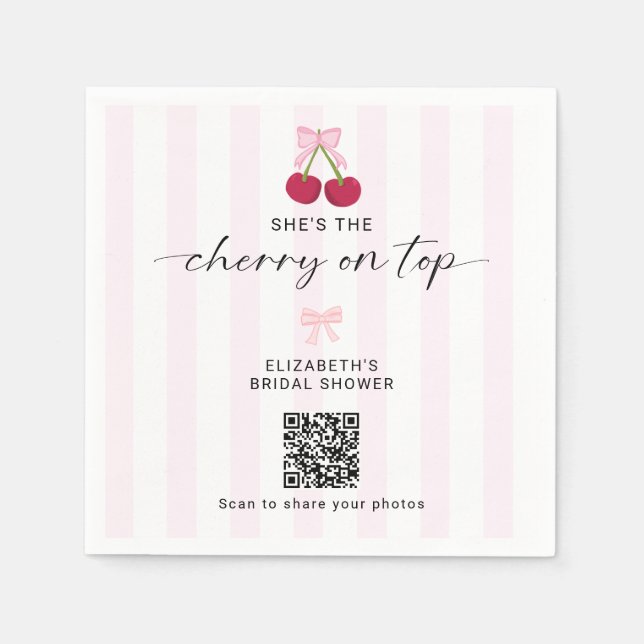 Servilleta De Papel Servilletas de Despedida de Soltera con Código QR  (Anverso)
