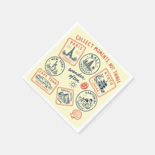 Servilleta De Papel Servilletas de destino de viaje vintage
