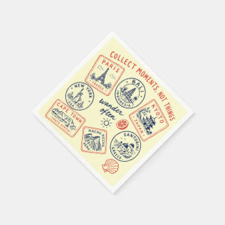 Servilleta De Papel Servilletas de destino de viaje vintage