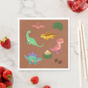 Servilleta De Papel Servilletas de Dinosaurios Modernos - T-Rex y Amig