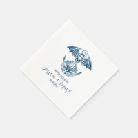 Servilletas de diseño de boda con ancla de barco n