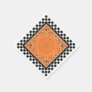 Servilleta De Papel Servilletas de diseño oriental naranja