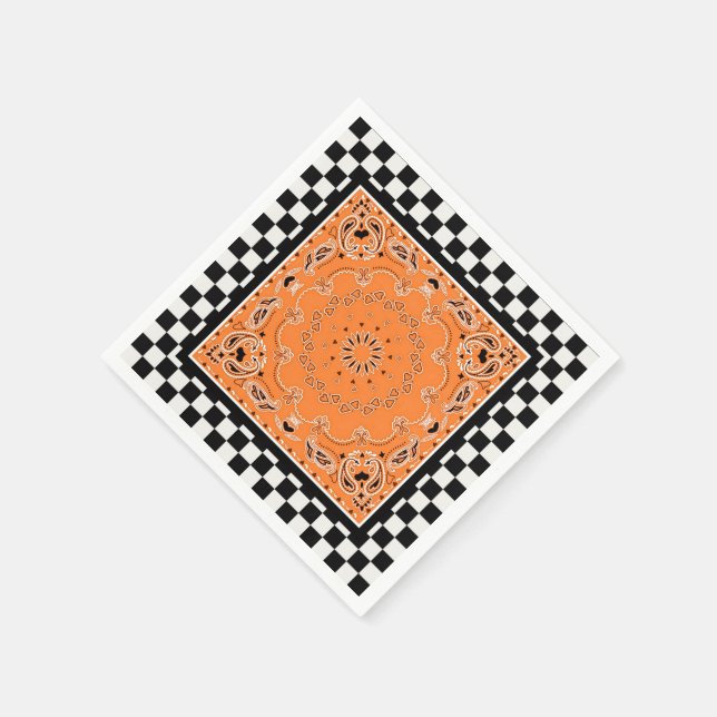 Servilleta De Papel Servilletas de diseño oriental naranja (Borde)