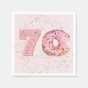Servilleta De Papel Servilletas de donut rosado para 70 cumpleaños