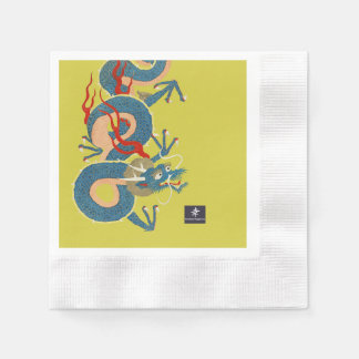 SERVILLETA DE PAPEL SERVILLETAS DE DRAGÓN ASIÁTICO CON KANJI FELICIDAD