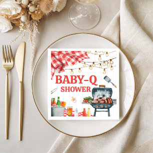 Servilleta De Papel Servilletas de ducha de bebé de Cuadrillé Rojo BBQ