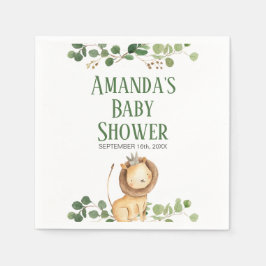 Servilleta De Papel Servilletas de ducha de bebé de León Verde Princip