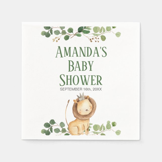 Servilleta De Papel Servilletas de ducha de bebé León Verde Príncipe (Anverso)