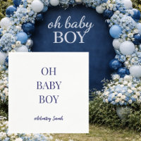 Servilletas de ducha de bebé niño azul personaliza