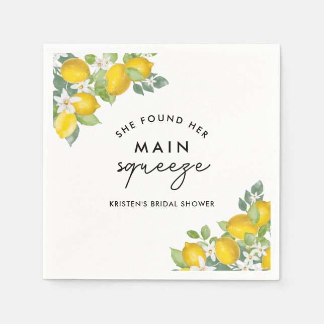 Servilleta De Papel Servilletas de ducha de boda Main Squeeze Lemon (Anverso)