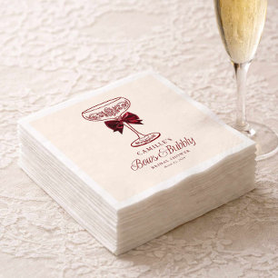 Servilleta De Papel Servilletas de ducha de novia con lazos rojos y bu