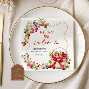 Servilleta De Papel Servilletas de ducha de novia Coquette Berry enamo