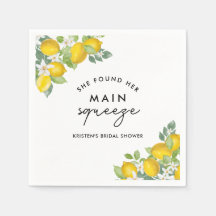 Servilletas de ducha de soltera Main Squeeze Limón