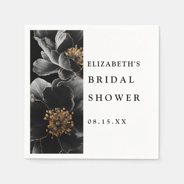 Servilleta De Papel Servilletas de ducha nupcial floral elegantes mode (Anverso)