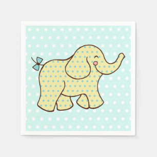 Servilleta De Papel Servilletas de elefante amarillo Aqua