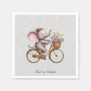 Servilleta De Papel Servilletas de Elefante en Bicicleta Floral