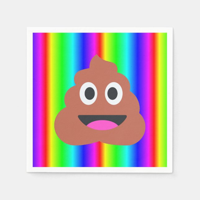 Servilleta De Papel servilletas de emoji de caca de arcoiris (Anverso)