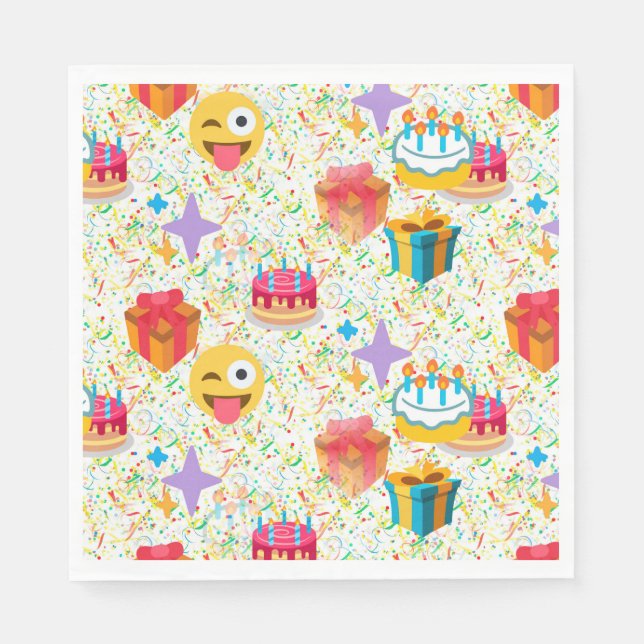 Servilleta De Papel servilletas de emoji de feliz cumpleaños (Anverso)
