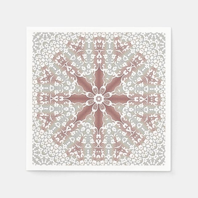 Servilleta De Papel Servilletas de encaje floral blanco elegante (Anverso)