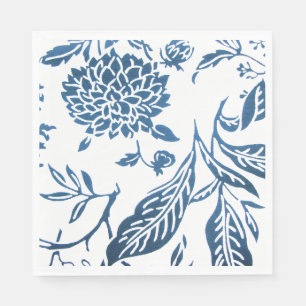 Servilleta De Papel Servilletas de estampado floral de color azul mari