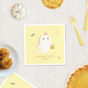 Servilleta De Papel Servilletas de Fantasmas Adorables Amarillo Pastel