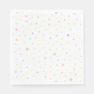 Servilleta De Papel Servilletas de fiesta blancas con confeti y estrel