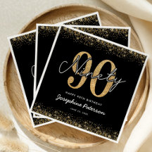 Servilletas de fiesta Clásicas Black Gold 90 cumpl