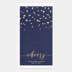 Servilleta De Papel Servilletas de fiesta con estilo Navy Gold Cheers 