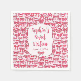 Servilleta De Papel Servilletas de fiesta con lazo rosa Coquette