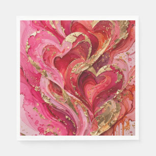 Servilleta De Papel Servilletas de fiesta con remolino de corazón de o