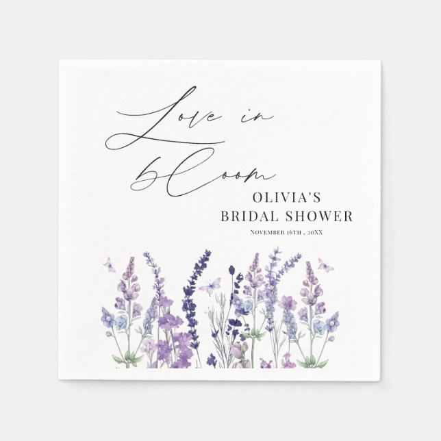Servilleta De Papel Servilletas de fiesta de compromiso Love in Bloom  (Anverso)