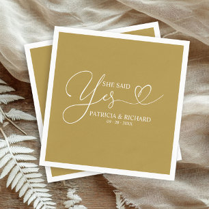 Servilleta De Papel Servilletas de fiesta de compromiso She Said Yes C