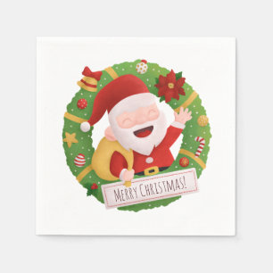 Servilleta De Papel Servilletas de fiesta de corona de Navidad de Papá