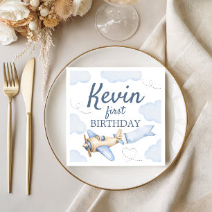 Servilleta De Papel Servilletas de fiesta de cumpleaños de avión vinta