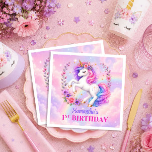 Servilleta De Papel Servilletas de fiesta de cumpleaños de niña de uni