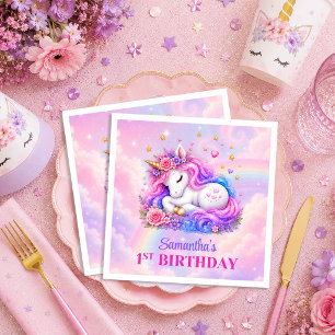 Servilleta De Papel Servilletas de fiesta de cumpleaños de niña unicor
