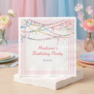 Servilleta De Papel Servilletas de fiesta de cumpleaños de niñas rosad