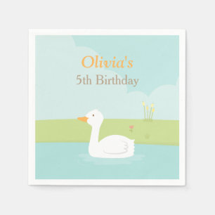 Servilleta De Papel Servilletas de fiesta de cumpleaños de pato blanco