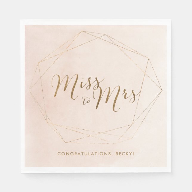 Servilleta De Papel Servilletas de fiesta de Despedida de Soltera Miss (Anverso)