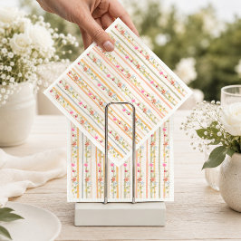 Servilleta De Papel Servilletas de fiesta de jardín con rayas florales