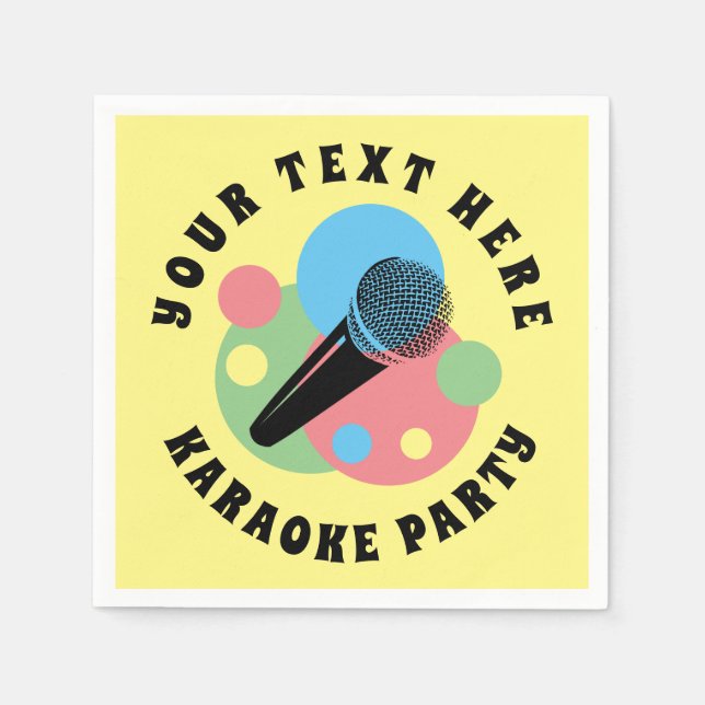 Servilleta De Papel servilletas de fiesta de karaoke personalizado con (Anverso)