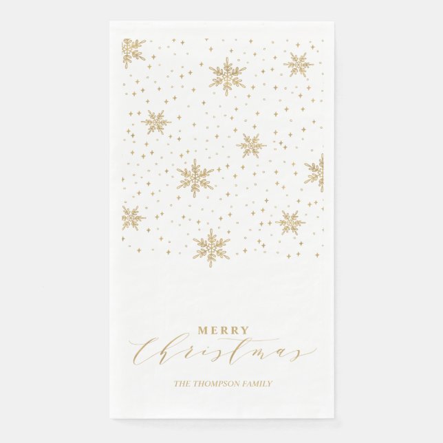 Servilleta De Papel Servilletas de fiesta de Navidad modernas de oro (Anverso)