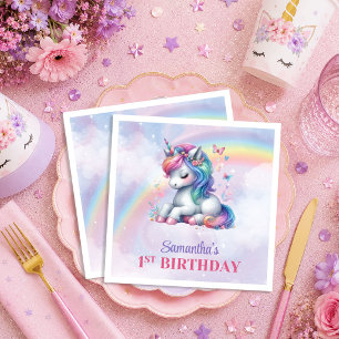 Servilleta De Papel Servilletas de fiesta de niña mágica de unicornio