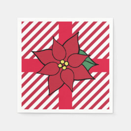 Servilleta De Papel Servilletas de fiesta de poinsettia roja de vacaci