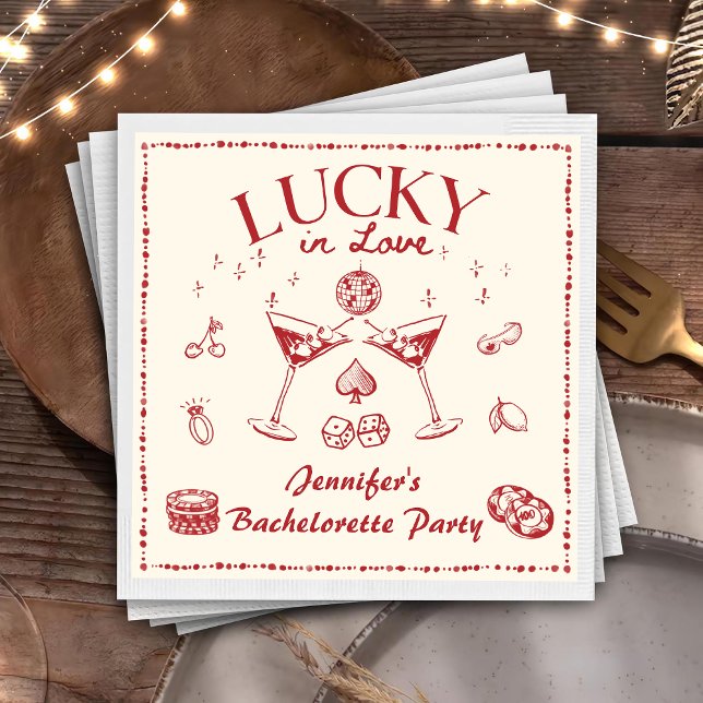 Servilleta De Papel Servilletas de fiesta de soltera Lucky In Love Coc (Subido por el creador)
