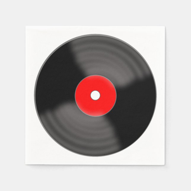 Servilleta De Papel Servilletas de fiesta de vinilo rojo retro (Anverso)